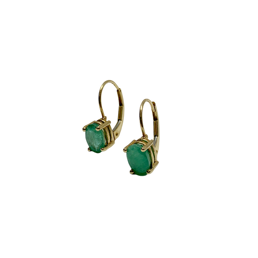 Emerald Leverback Earrings
