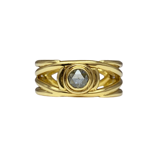 Rosecut Gray Diamond Eye Ring