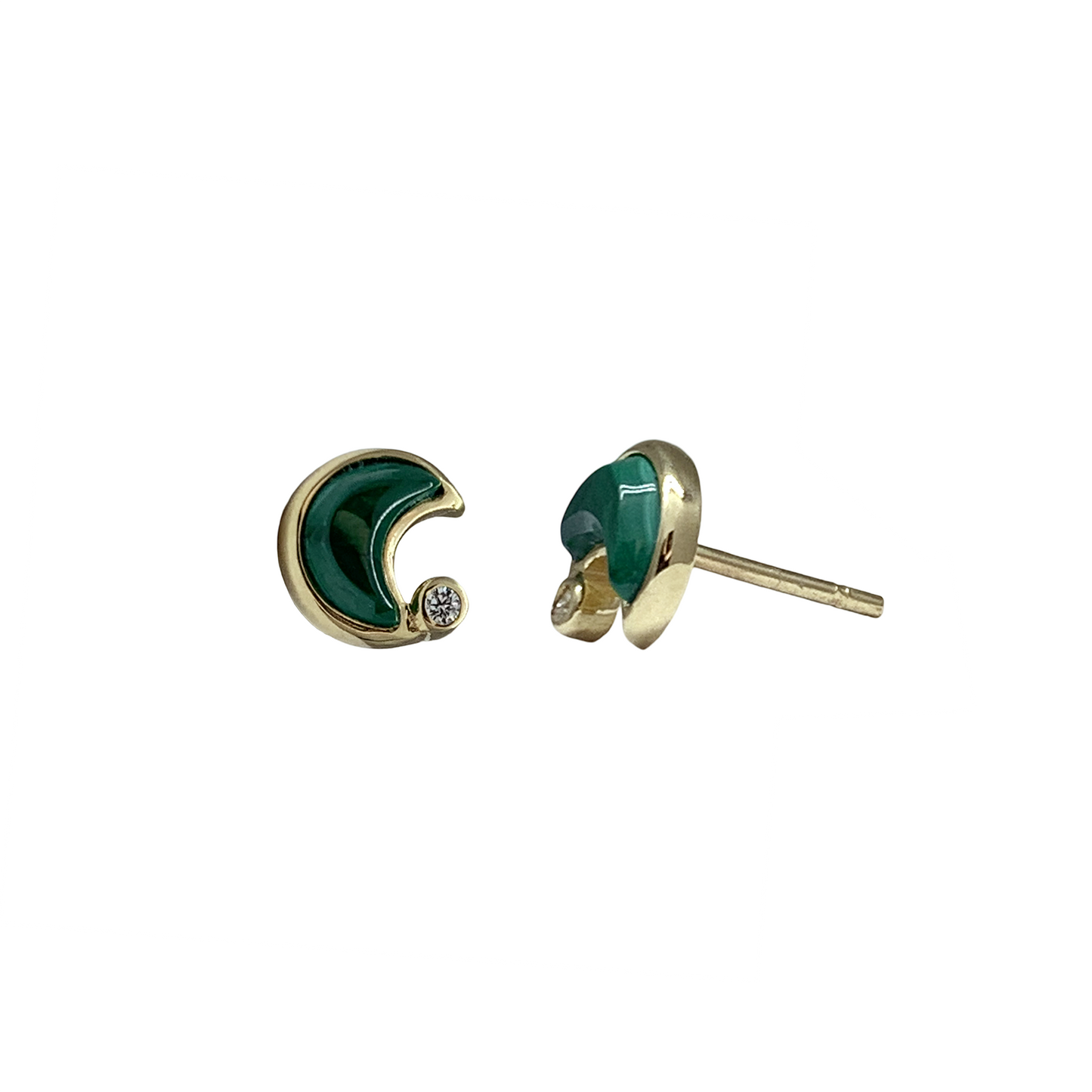 Evening Star Malachite Stud Earrings