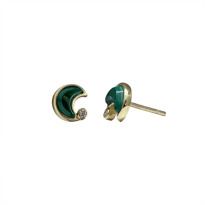 Evening Star Malachite Stud Earrings