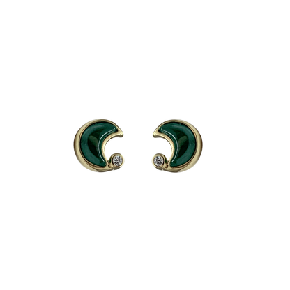 Evening Star Malachite Stud Earrings