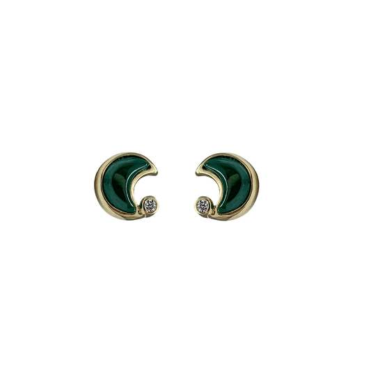 Evening Star Malachite Stud Earrings