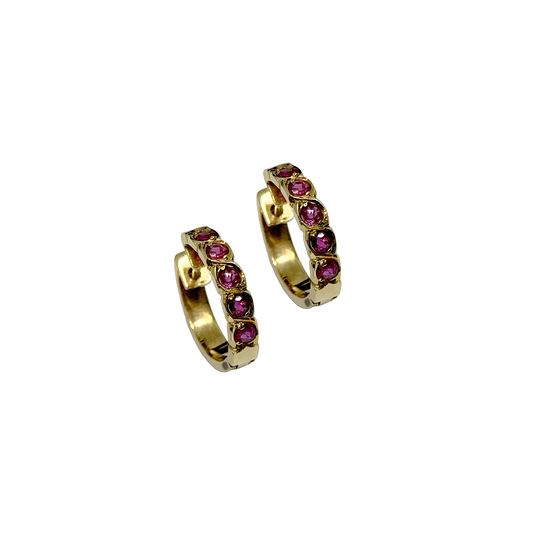 Ruby Hoop Earrings