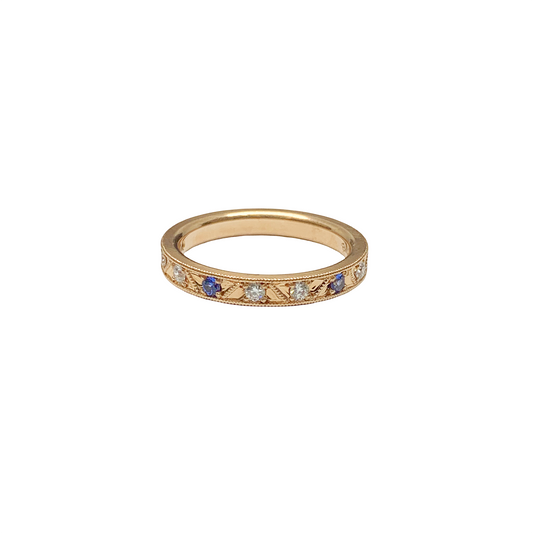 Diamond and Sapphire Rose Gold Band