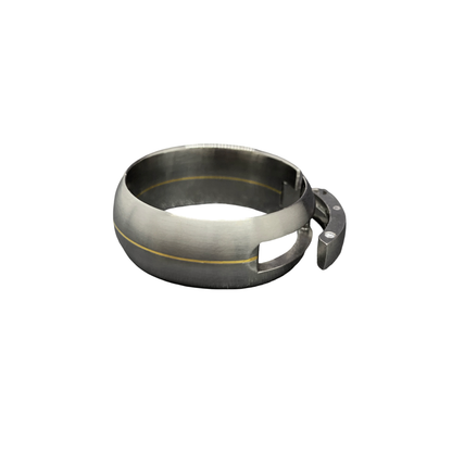 Titanium and 18K Yellow Gold Stripe Band