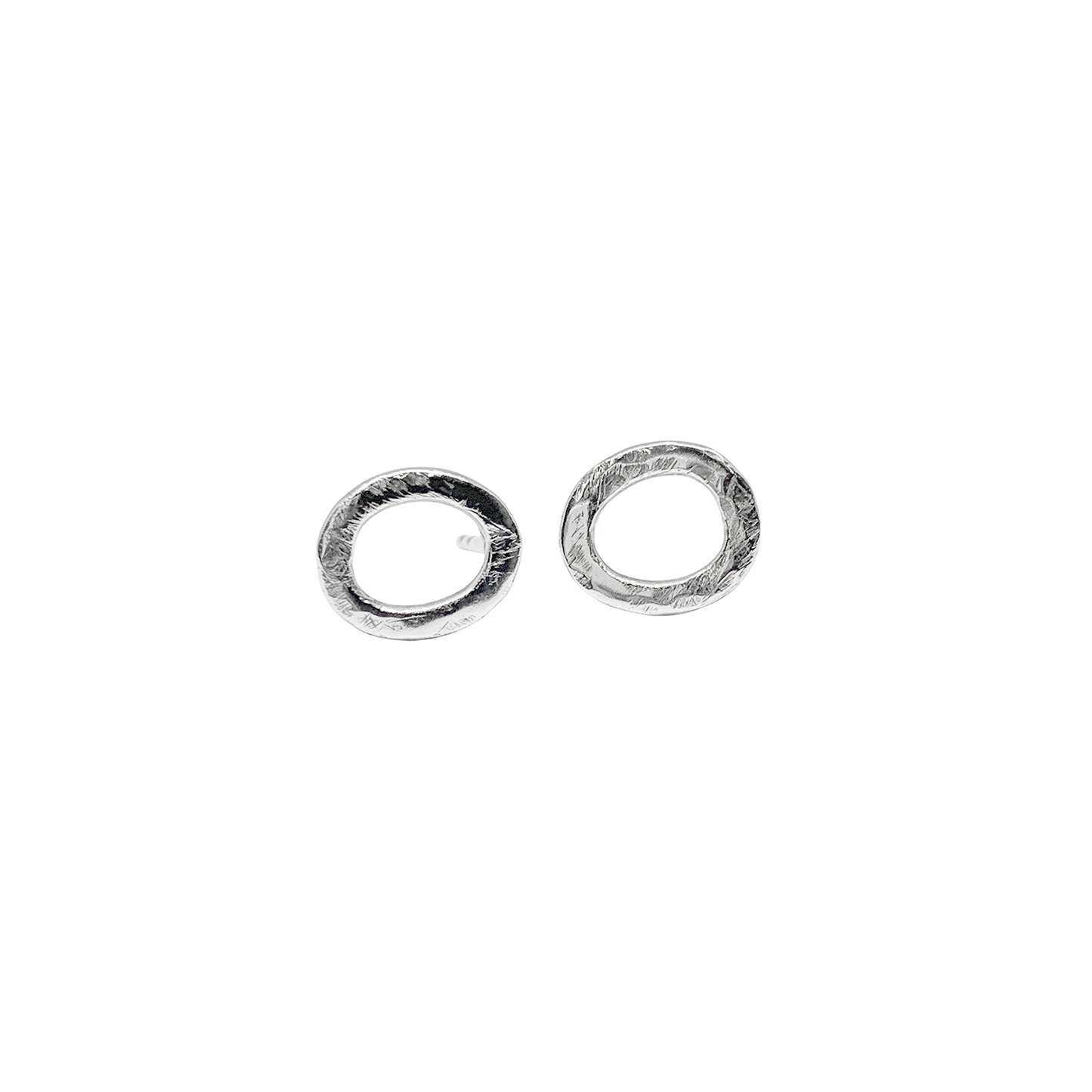 Organic Circle Stud Earrings