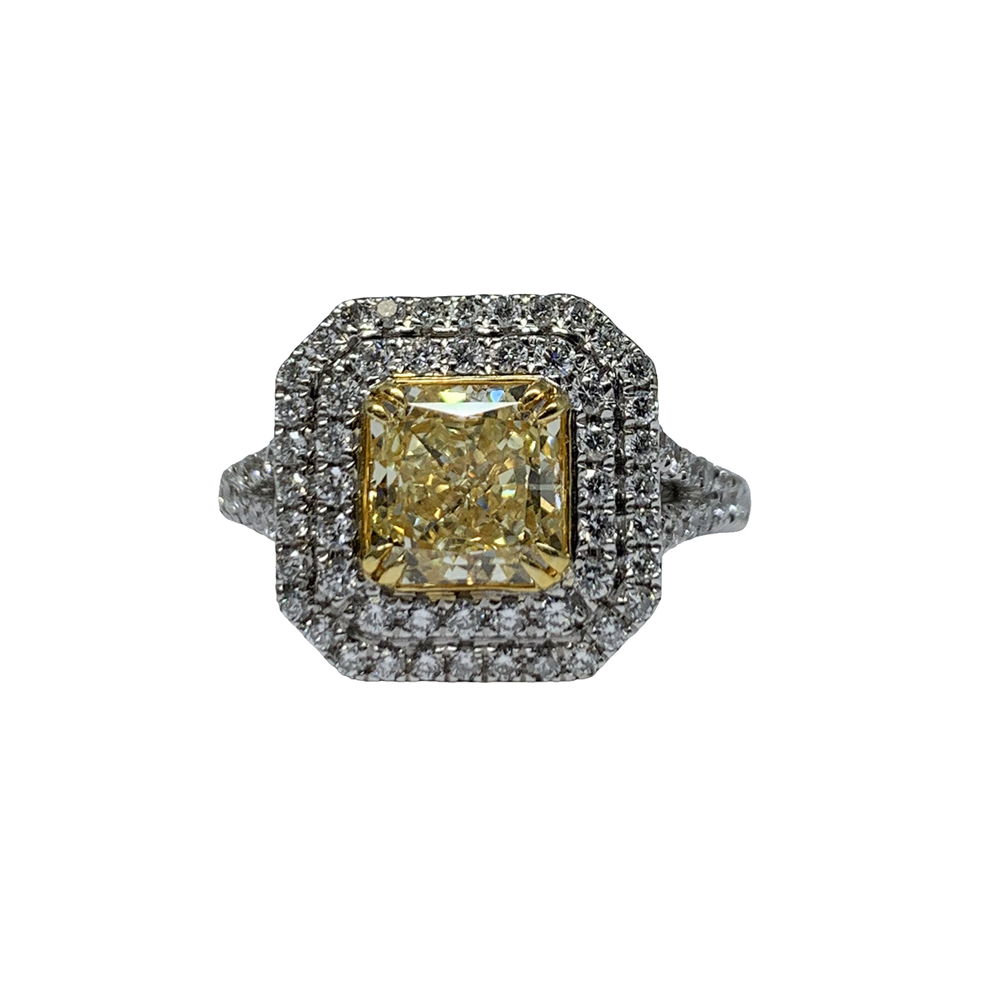Fancy Yellow Diamond Halo Ring