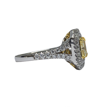 Fancy Yellow Diamond Halo Ring