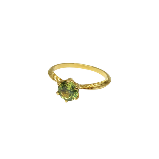 Montana Sapphire Gold Engraved Ring