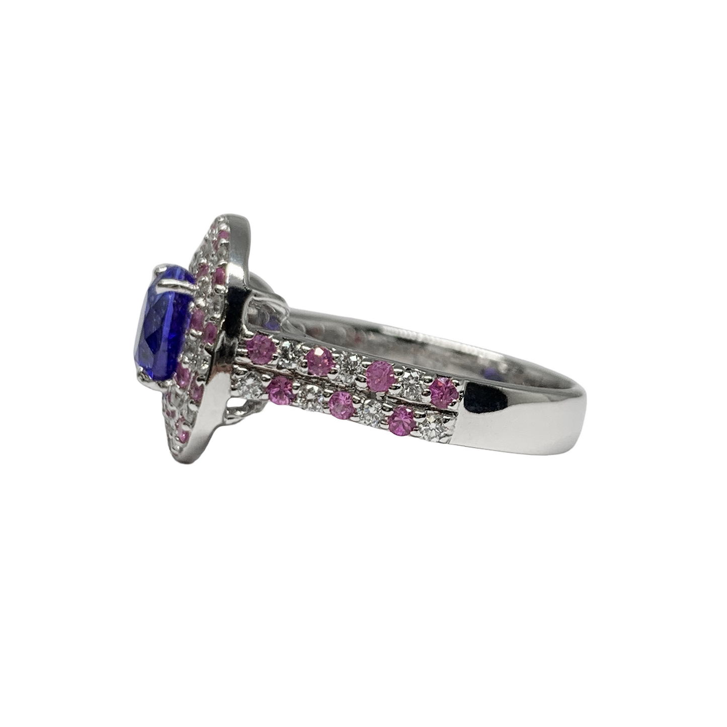 Tanzanite, Pink Sapphire, & Diamond Ring