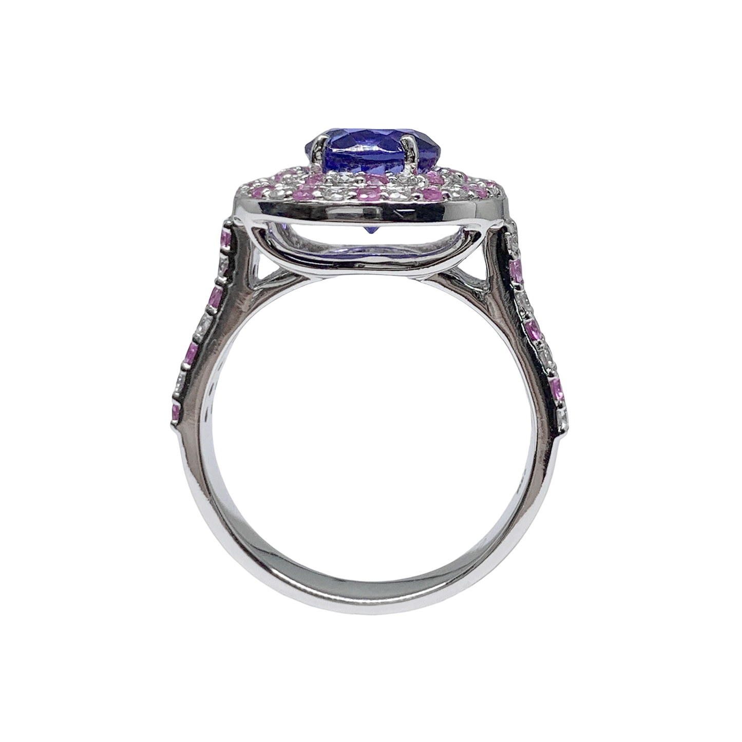 Tanzanite, Pink Sapphire, & Diamond Ring