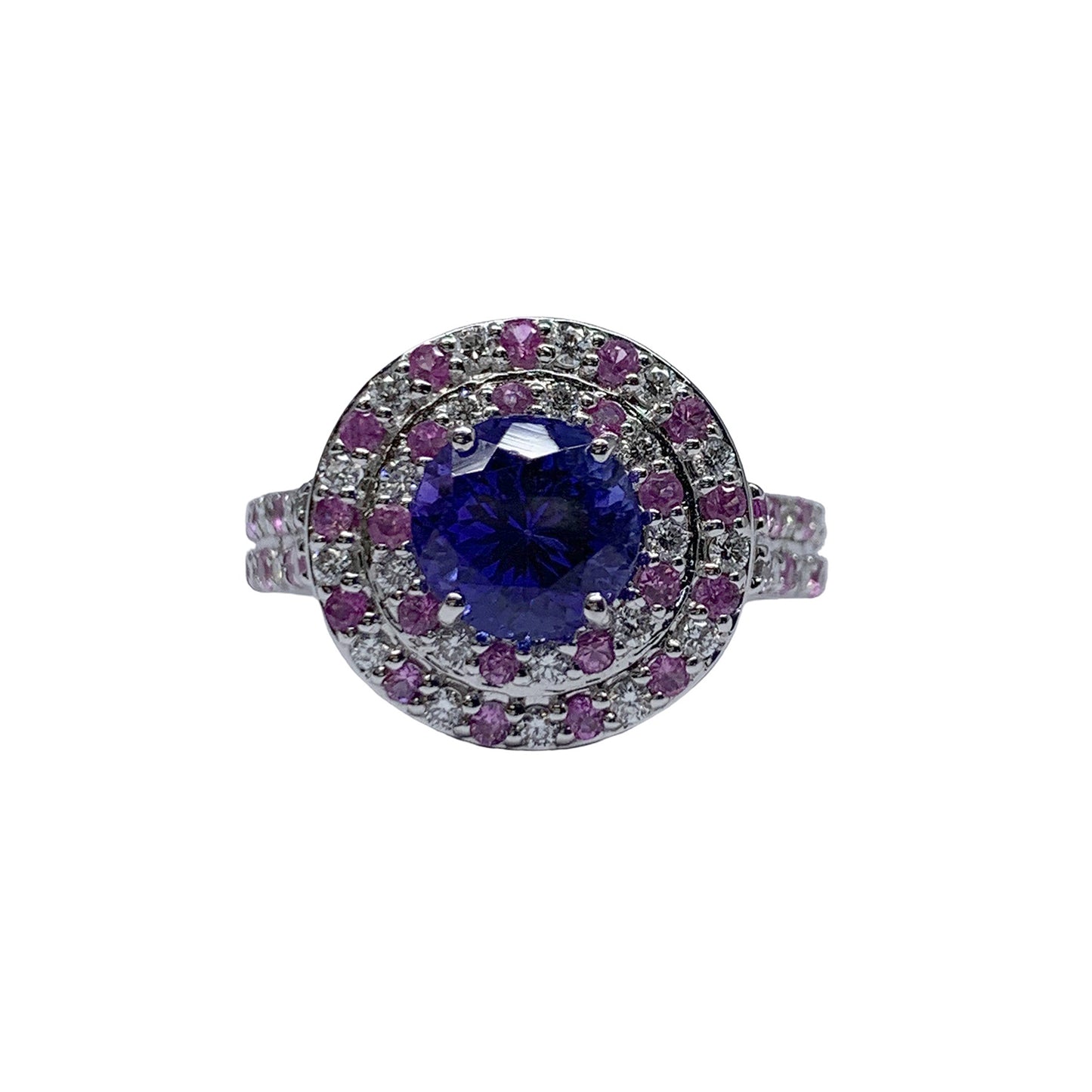 Tanzanite, Pink Sapphire, & Diamond Ring