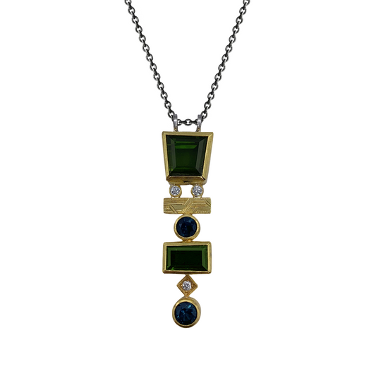 Tourmaline & Diamond Totem Pendant