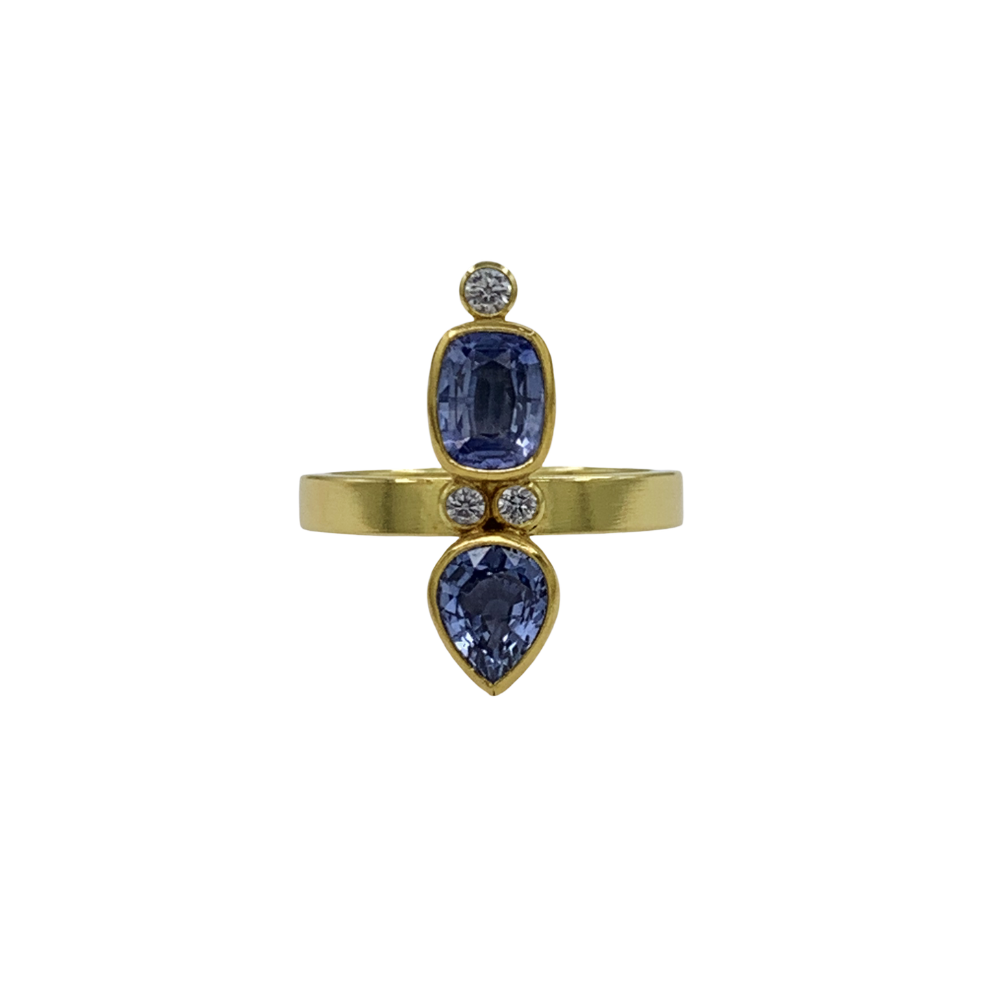 Sapphire & Diamond Totem Ring