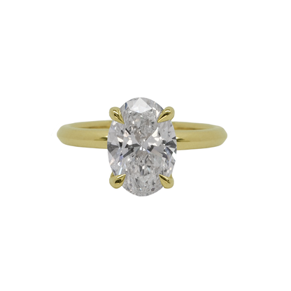 Knife Edge Solitaire with an Oval Brilliant
