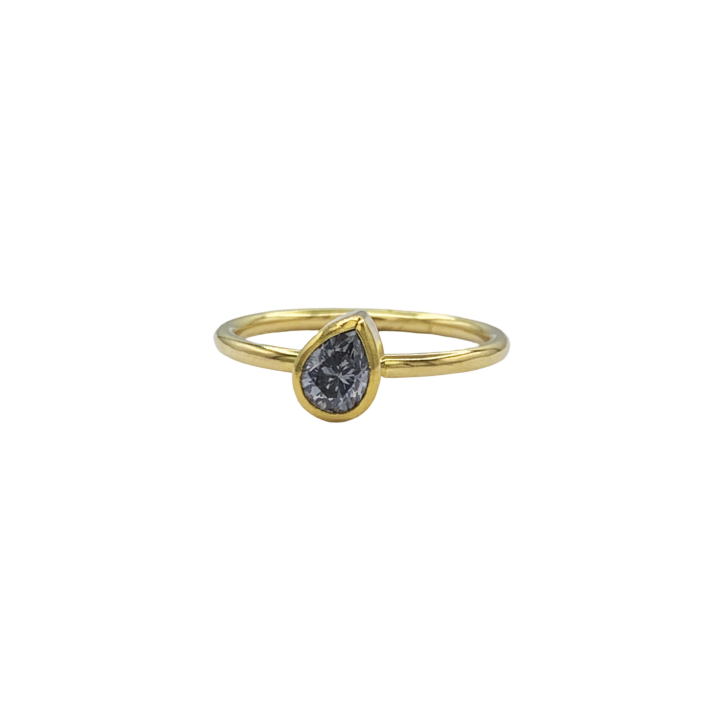 Grey Diamond Off Set Drop Ring