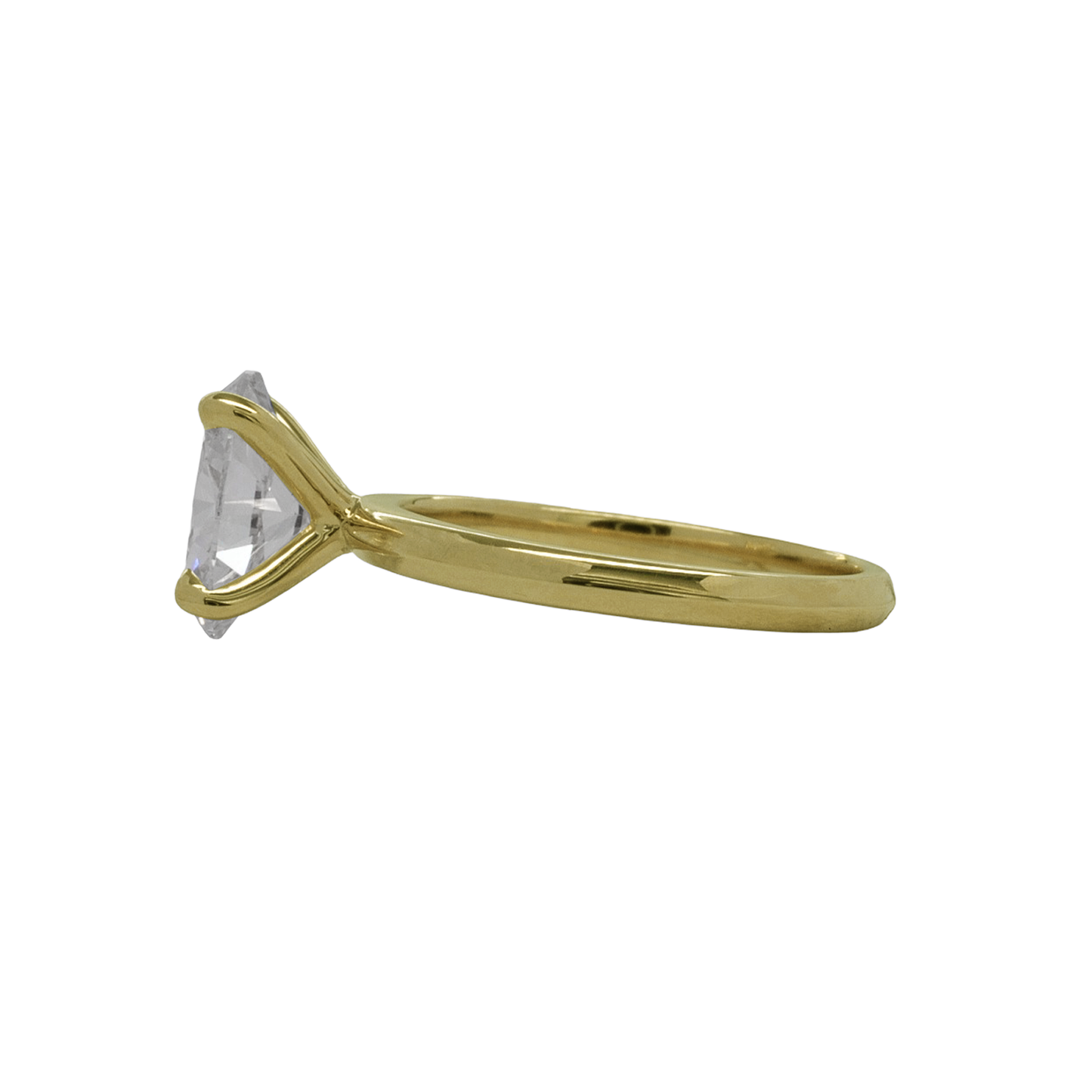 Knife Edge Solitaire with an Oval Brilliant