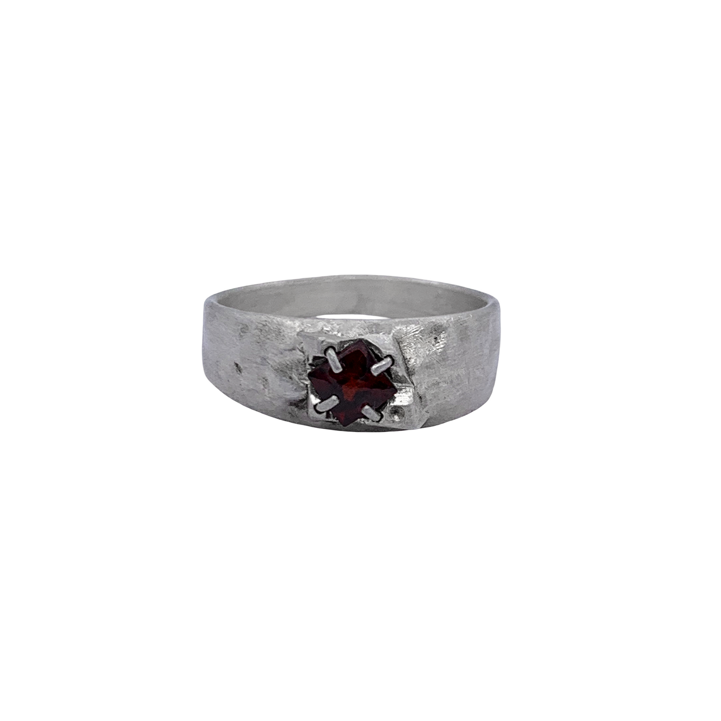 Garnet Mountain Silver Ring