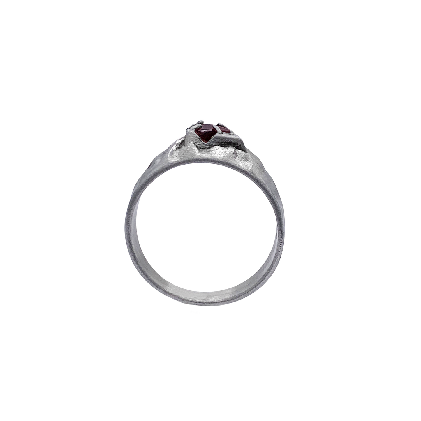 Garnet Mountain Silver Ring
