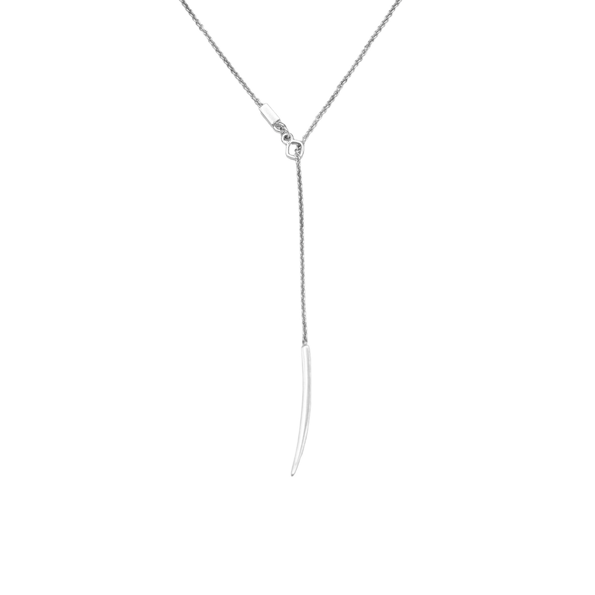 Small Talon Lariat Necklace - Silver