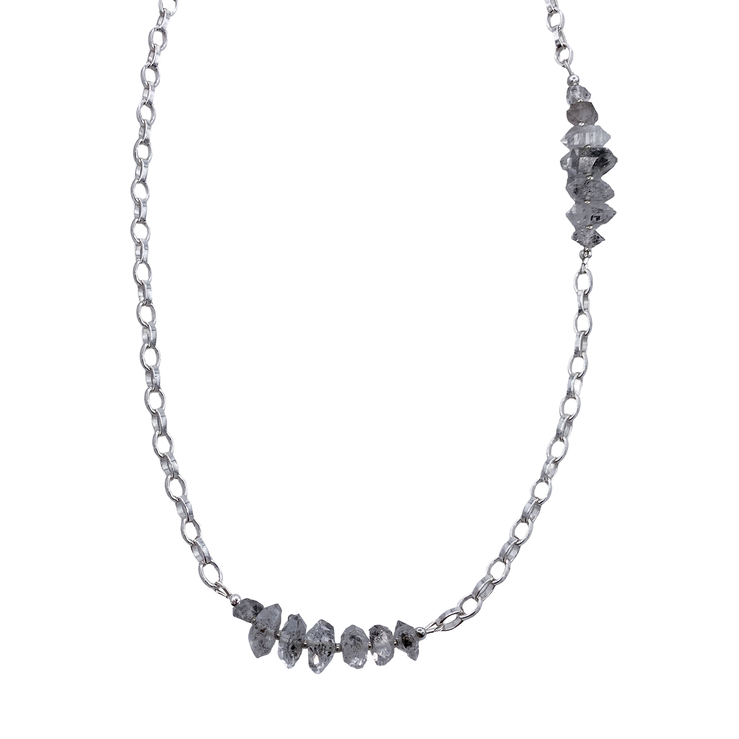 Chain & Herkimer Diamond Beaded Necklace