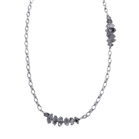 Chain & Herkimer Diamond Beaded Necklace