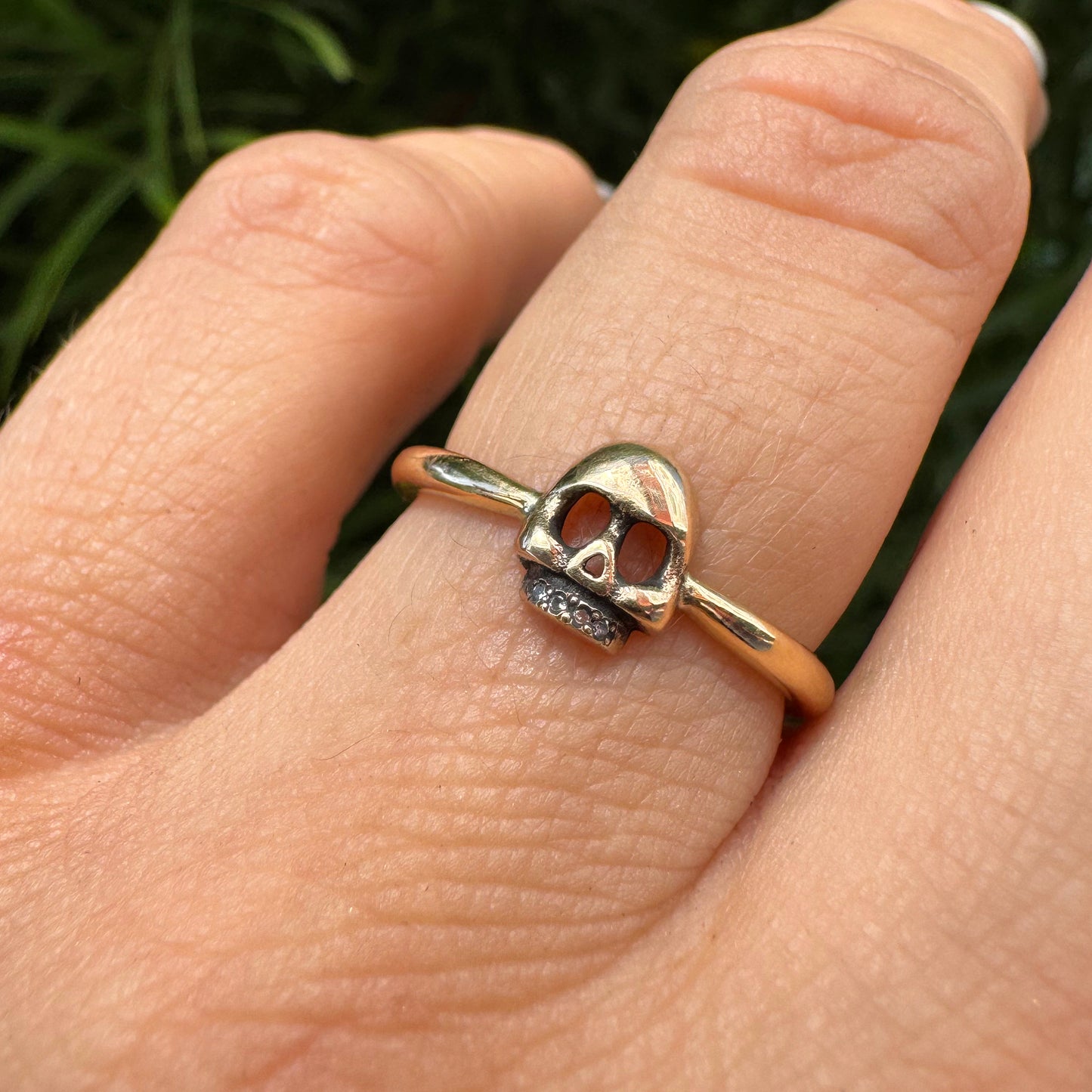 Mini Skull Ring - Bronze