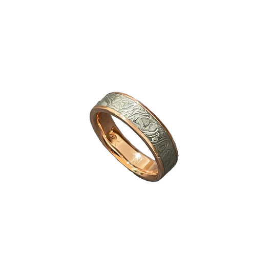 Damascus & Rose Gold Rails, 5mm