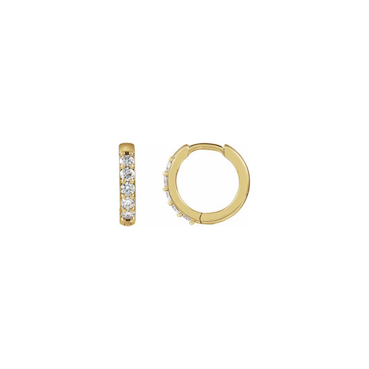 Gold 5 Diamond Huggie Hoop - Single Earring Only