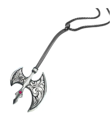 Battle Axe Pendant Necklace - Silver