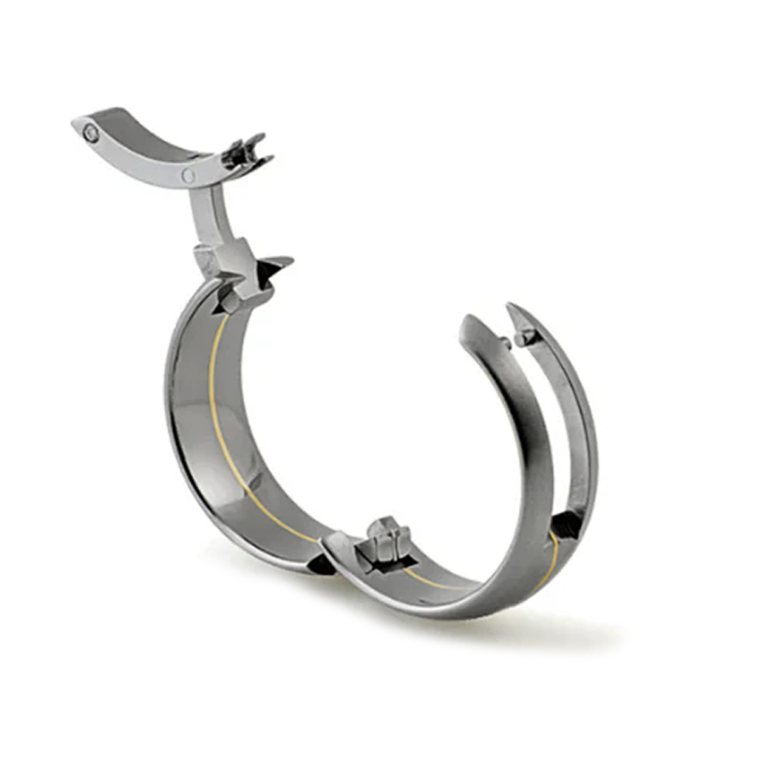 Titanium and 18K Yellow Gold Stripe Band