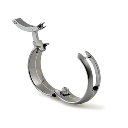 Titanium and 18K Yellow Gold Stripe Band