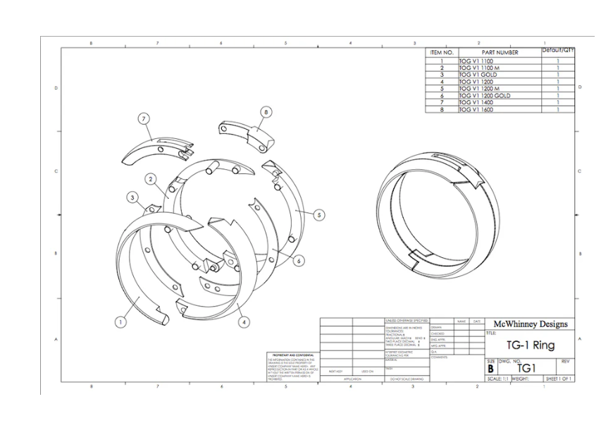 Titanium and 18K Yellow Gold Stripe Band