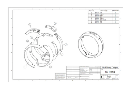 Titanium and 18K Yellow Gold Stripe Band