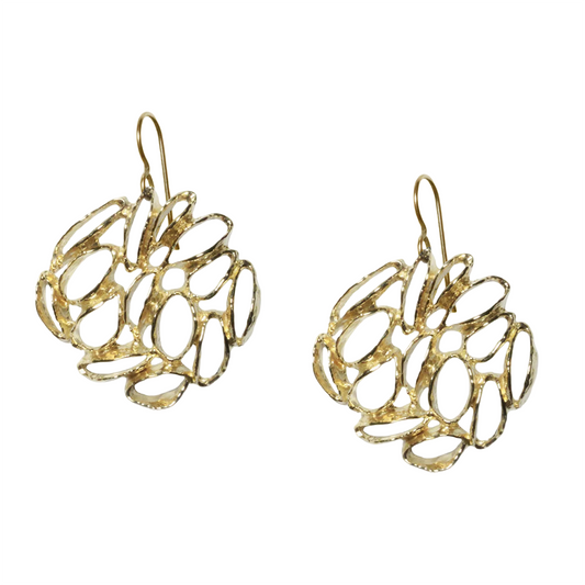 Banksia Medallion Earrings in Bronze