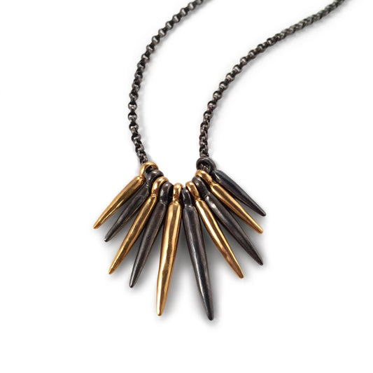 Spikes Mix Metal Necklace