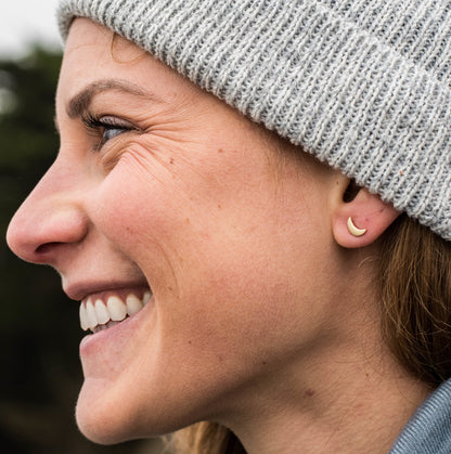 Gold Sun & Moon Stud Earrings