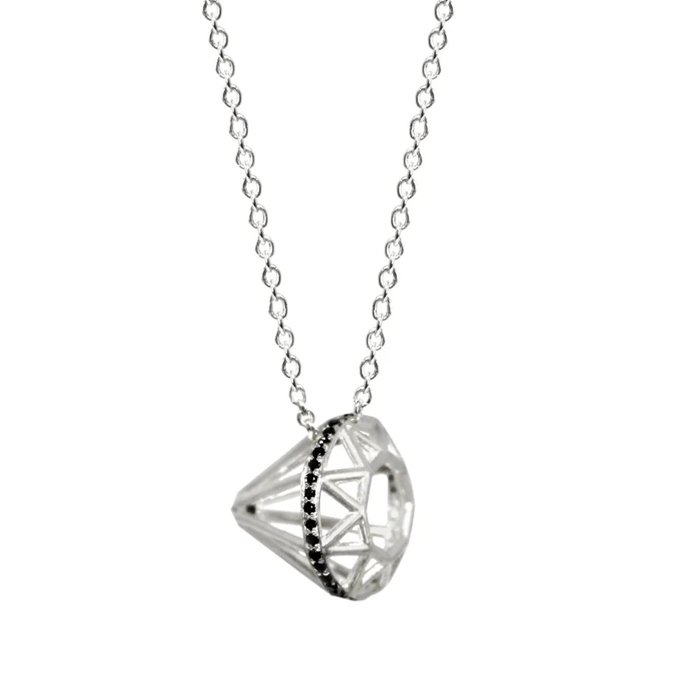 Muse Necklace with Black Diamond Girdle & Culet