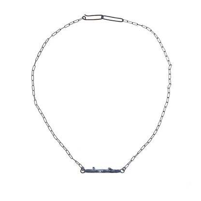 Diamond Twig Oxidized Necklace