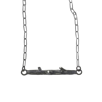 Diamond Twig Oxidized Necklace