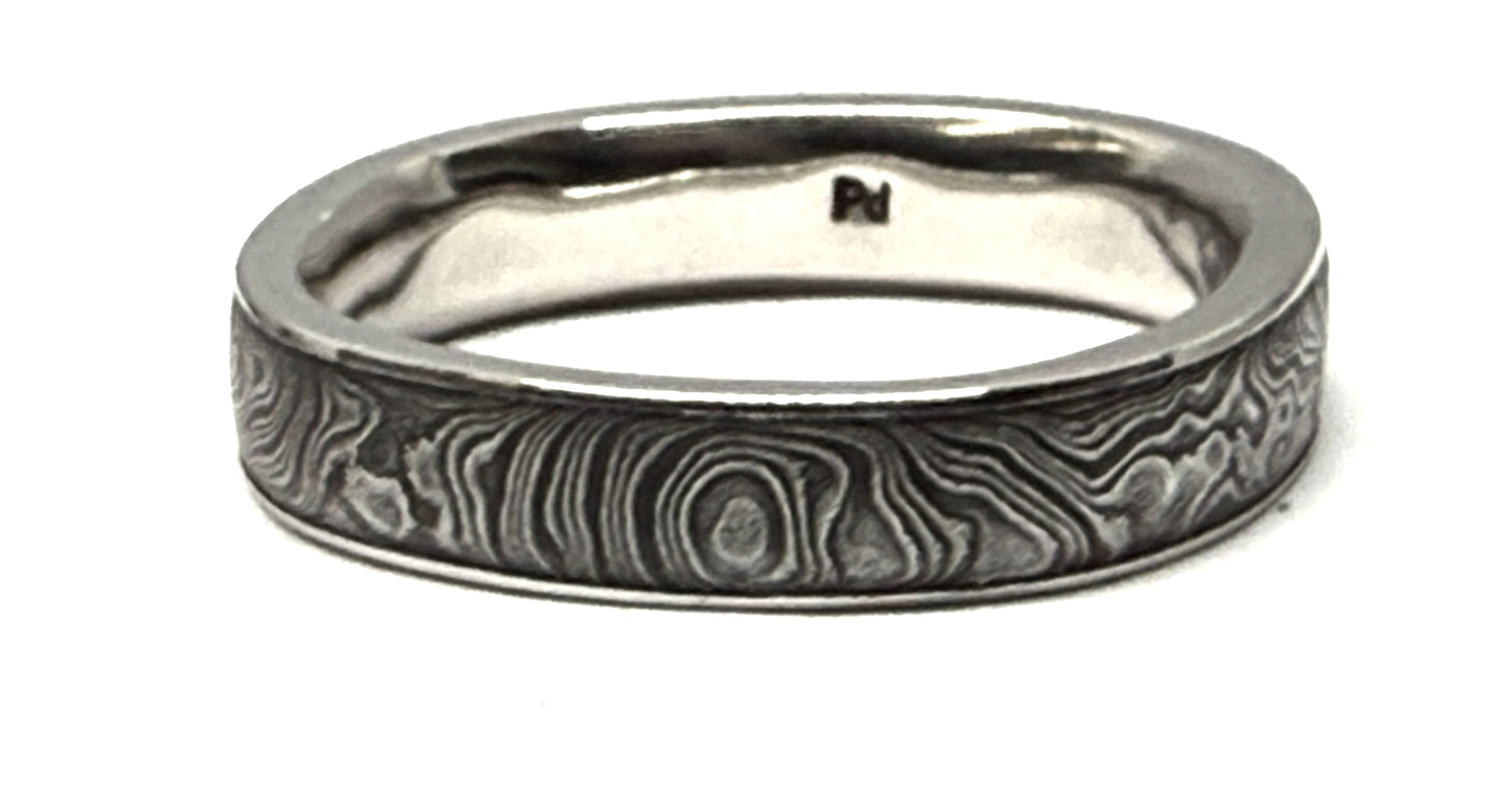 5mm "Twist" 950 Palladium Rails Flat Band