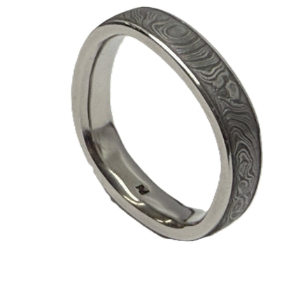 5mm "Twist" 950 Palladium Rails Flat Band