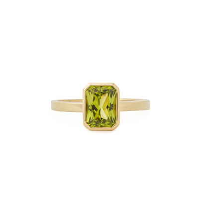 Windows Peridot Solitaire & Rhodonite Ring