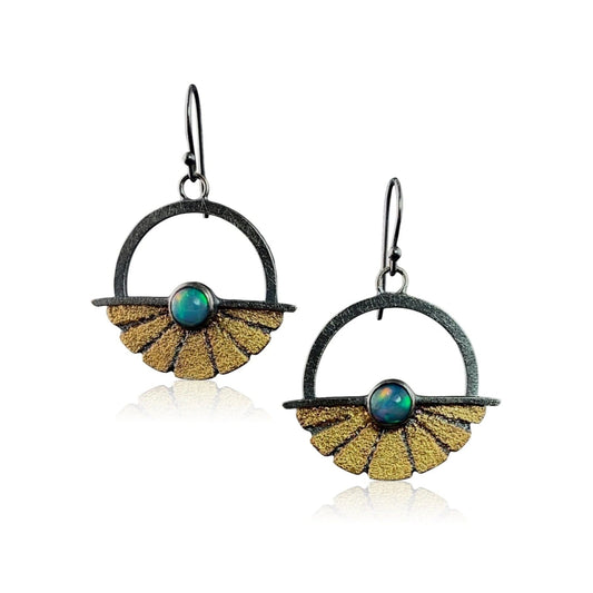 Sunset Opal Large Drop Earrings