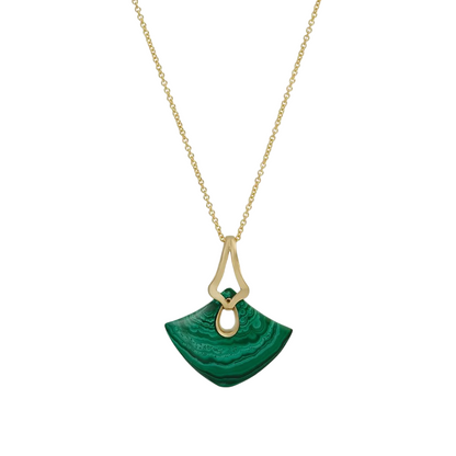 Malachite Tumbler Shield Pendant