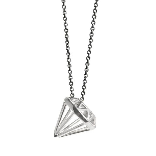 Muse Necklace in Silver with Black Diamond Culet