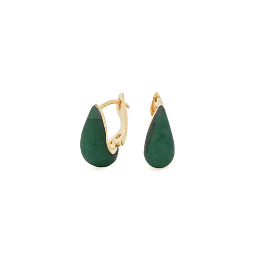 Mini Tumbler Blue Jade Huggie Earrings