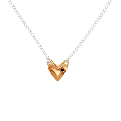 Heart of Bronze with Black Diamond Necklace