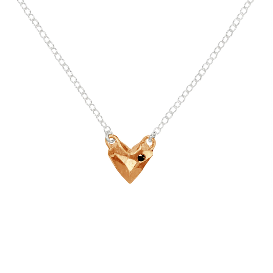 Heart of Bronze with Black Diamond Necklace