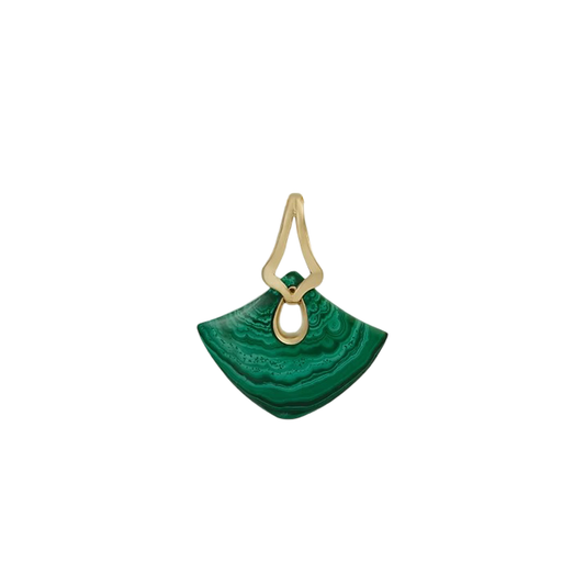 Malachite Tumbler Shield Pendant